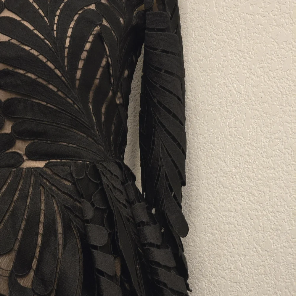 BHLDN Black Leaf Pattern Dress - Picture 10 of 16